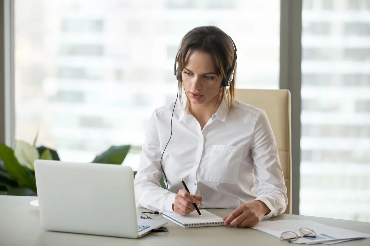 Professional reviewing information during a call